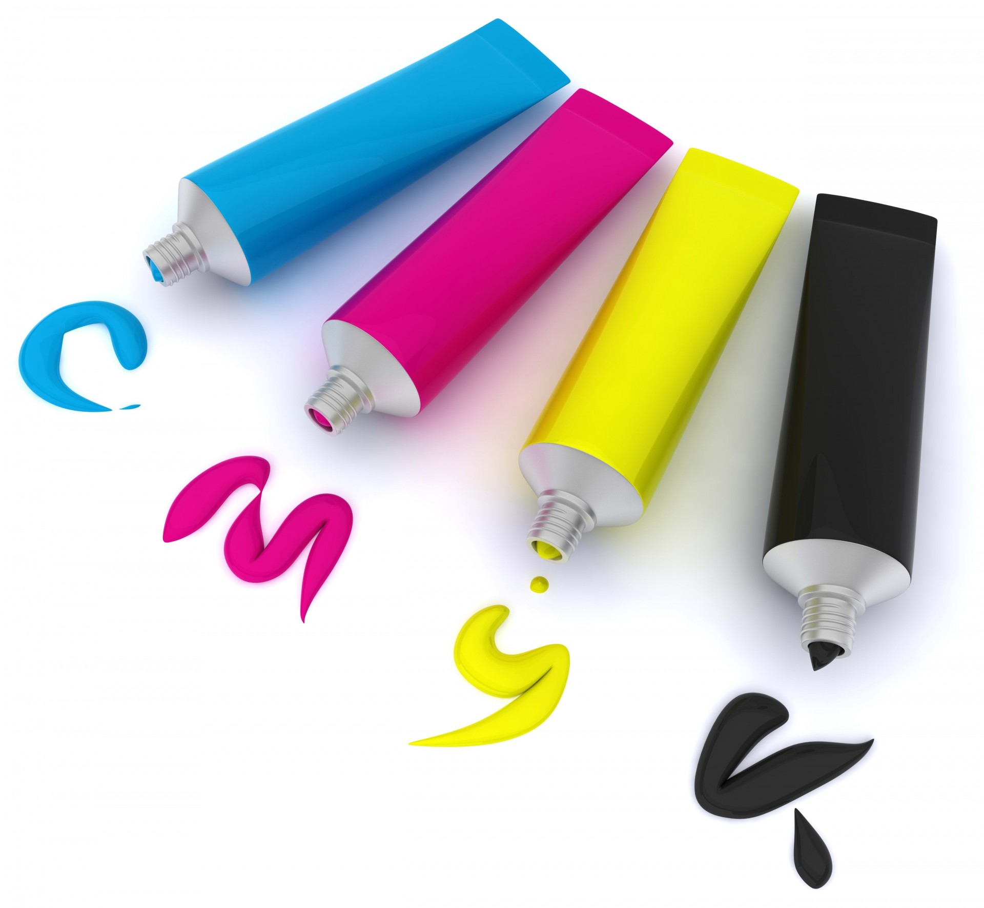 краски белый фон cmyk графика тюбики