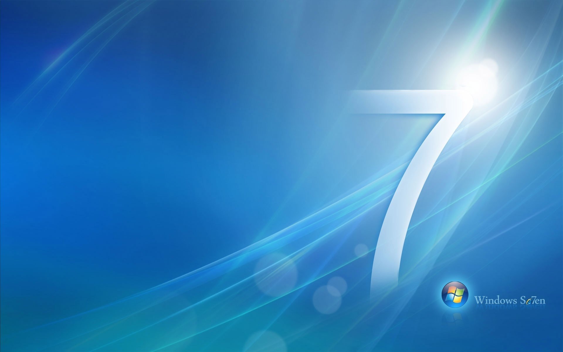 Голубое сияние с эмблемой windows 7