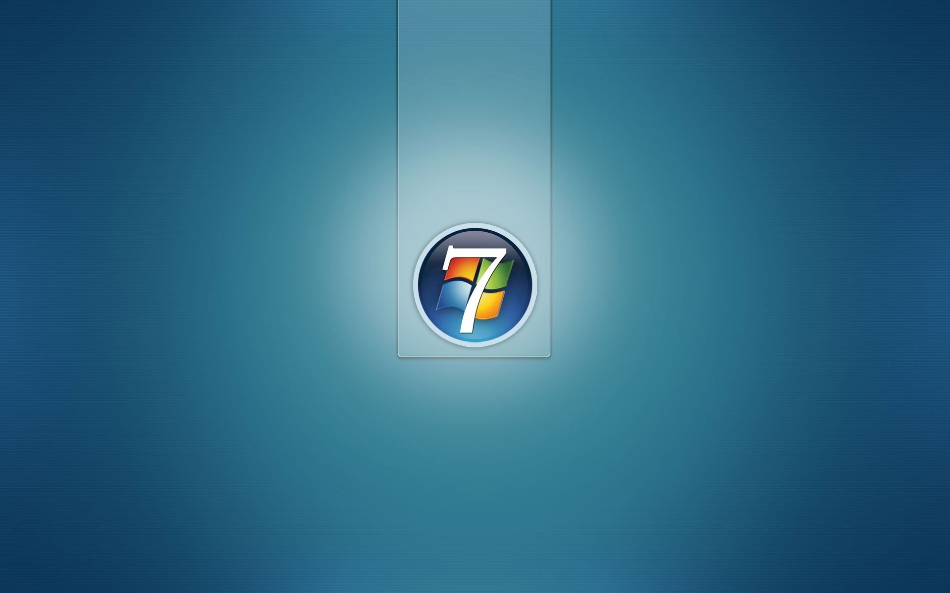 Подсвеченный логотип microsoft windows 7 на синем фоне