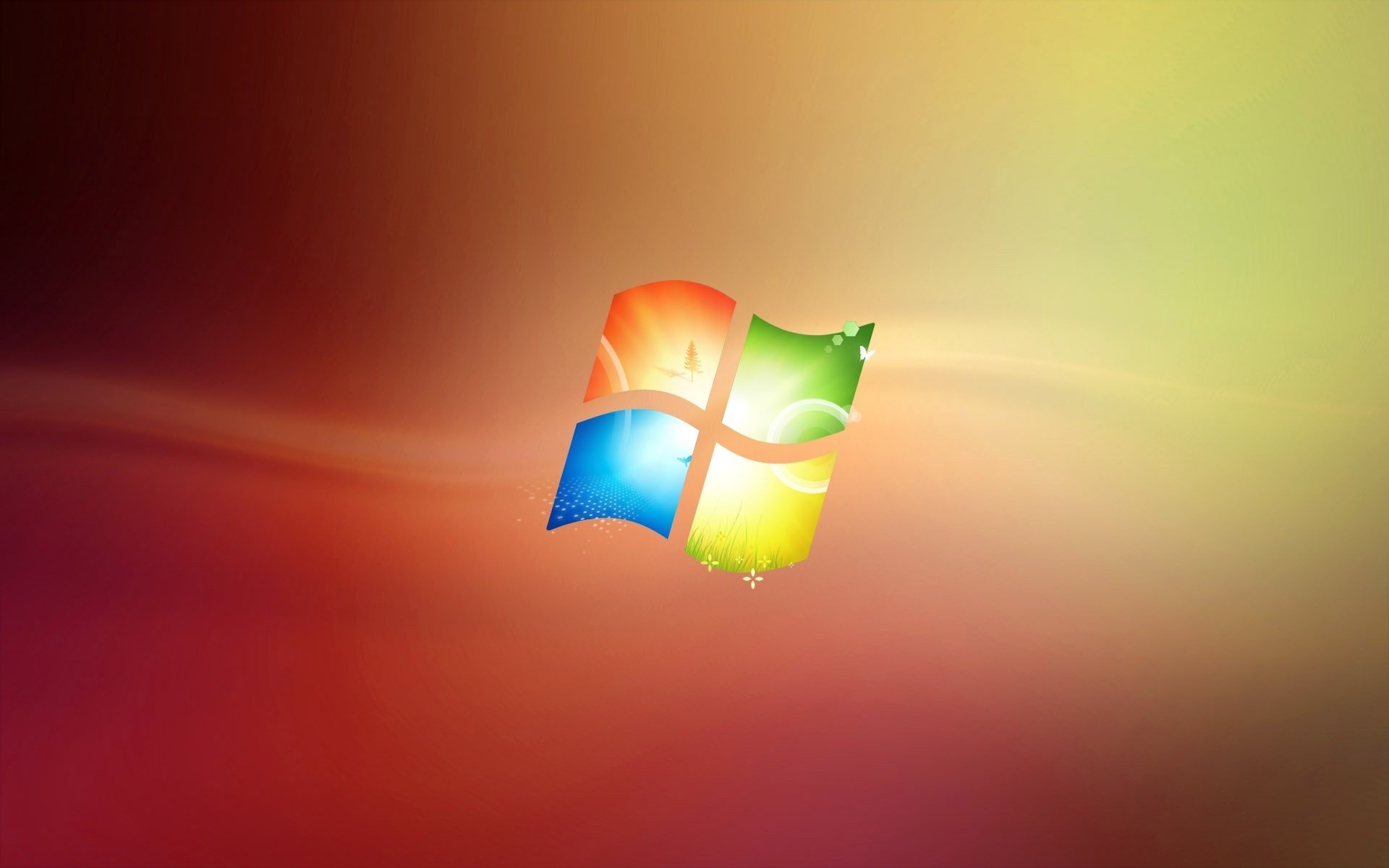 Эмблема Microsoft с лентами на красном фоне