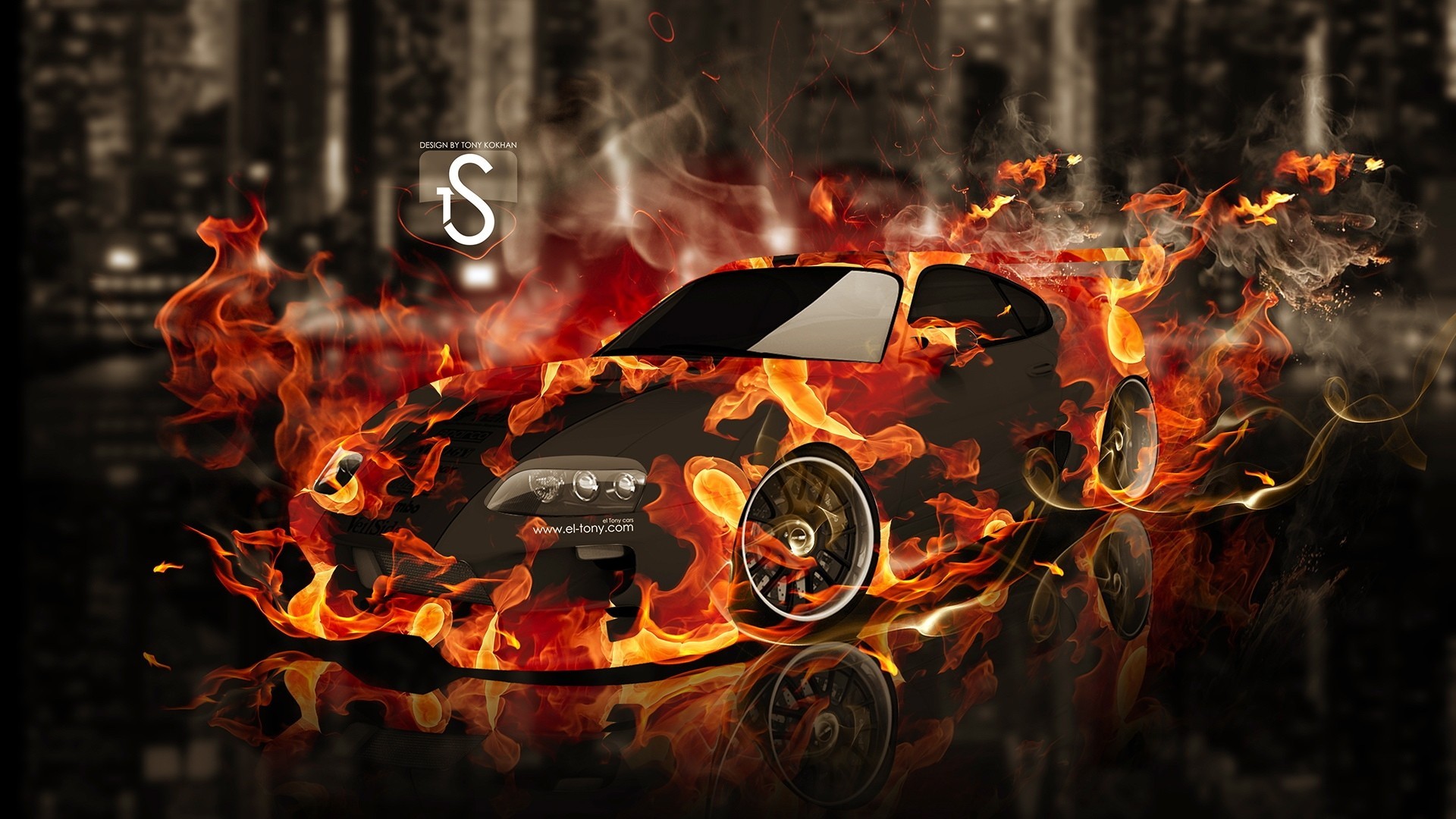 Включи огонь машину. Toyota Supra Fire. Огненная машина. Машина в огне. Тачка огонь.