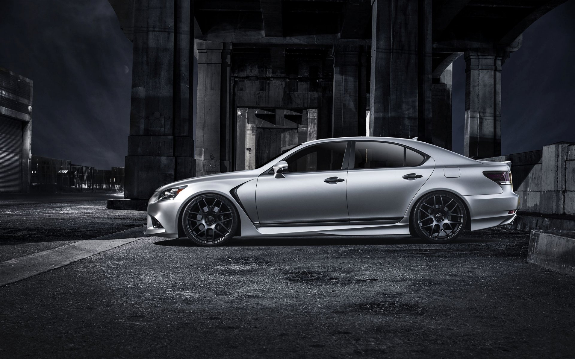 lexus ls 460 f -sport пять ах авто тюнинг вид сбоку седан матовый серый