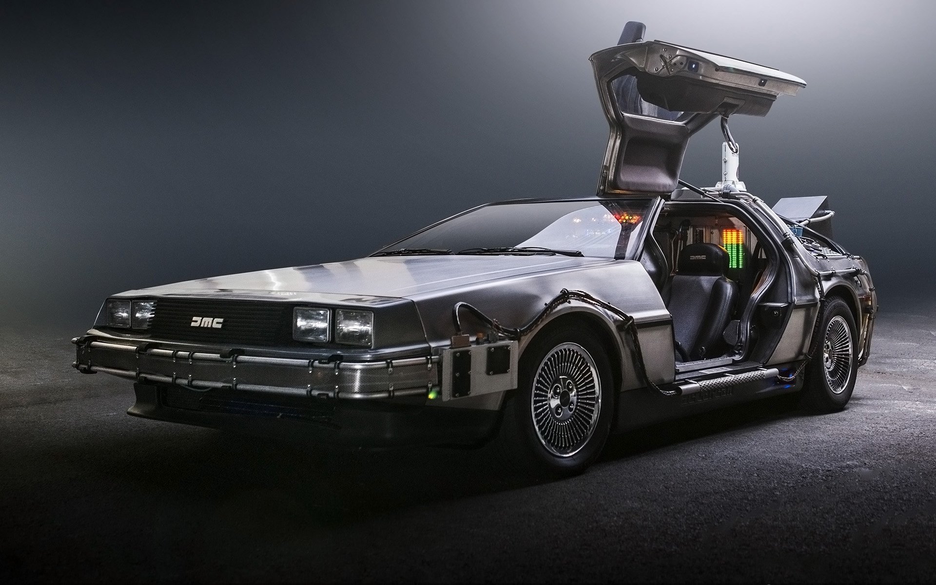 delorean dmc -12 назад в будущее машина времени делориан передок дверь фон