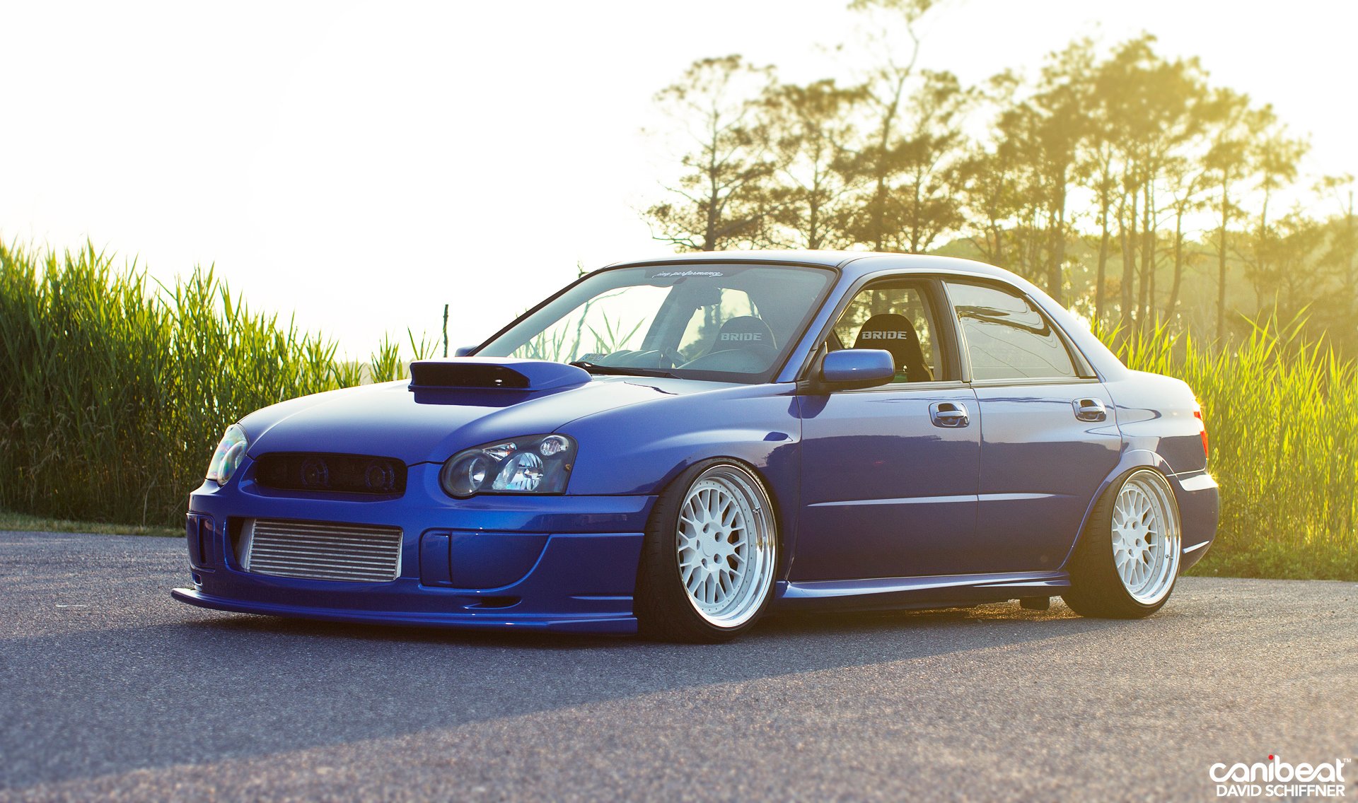 subaru sti субару тюнинг синяя canibeat