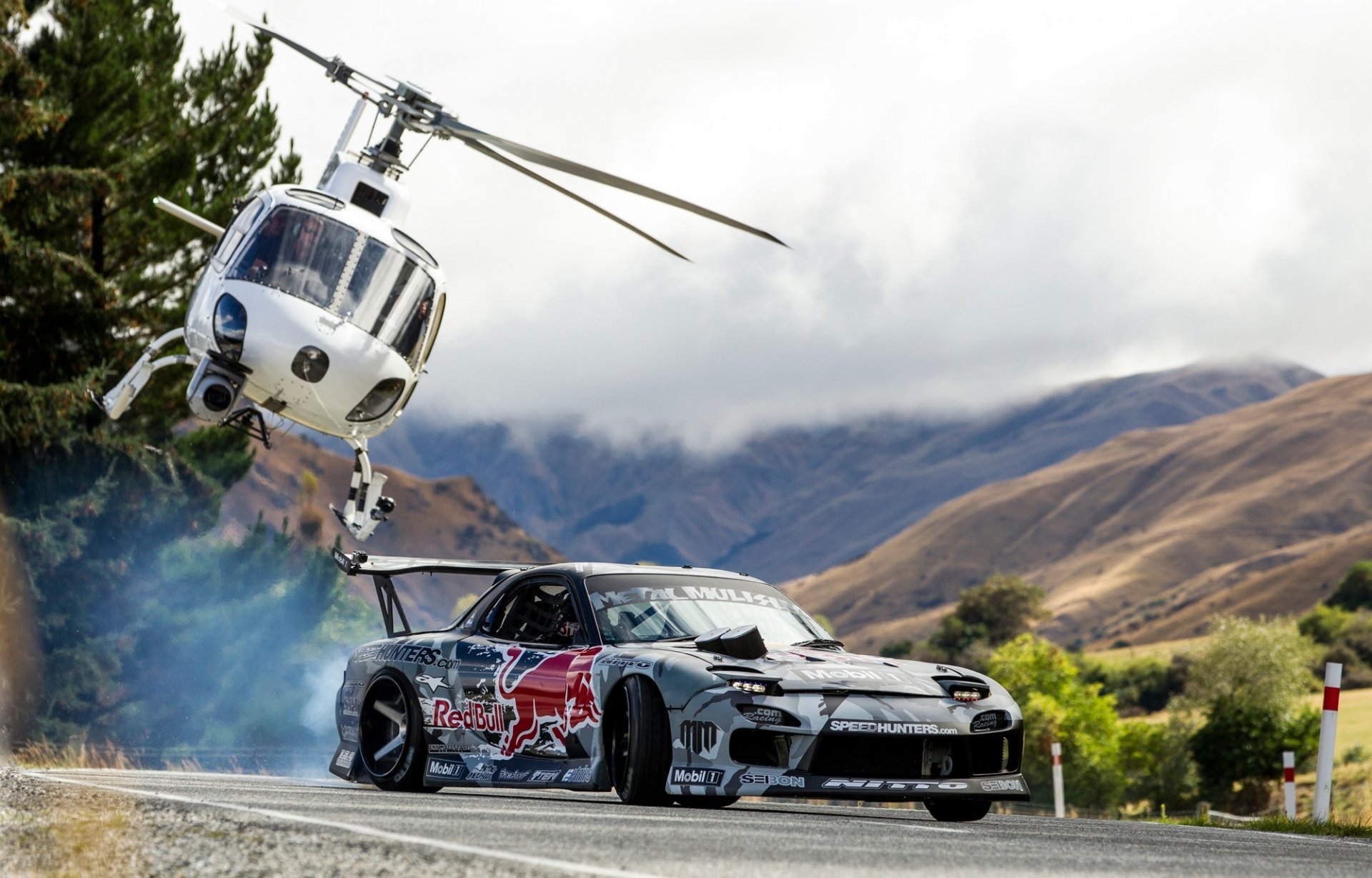 mazda rx7 красный бык безумный майк дрейф гора вертолет дрифт горы rx- 7