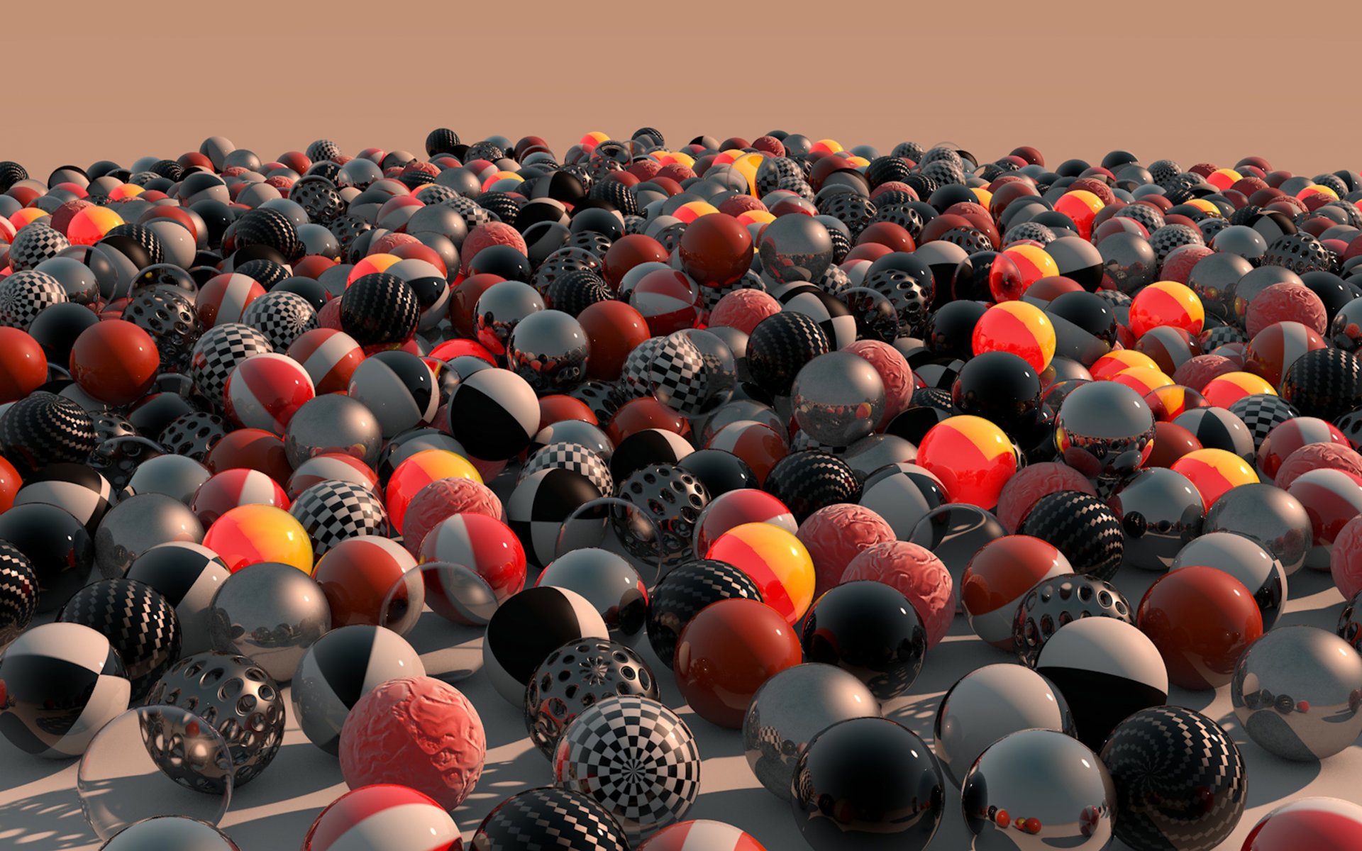 шарики цвета рассвет 3d