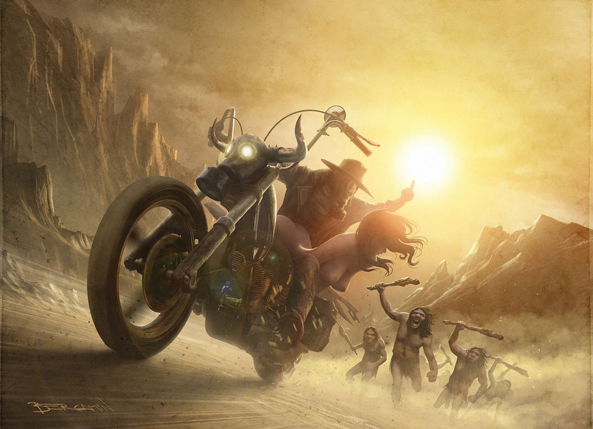 Harley Davidson чоппер постапокалиптичный