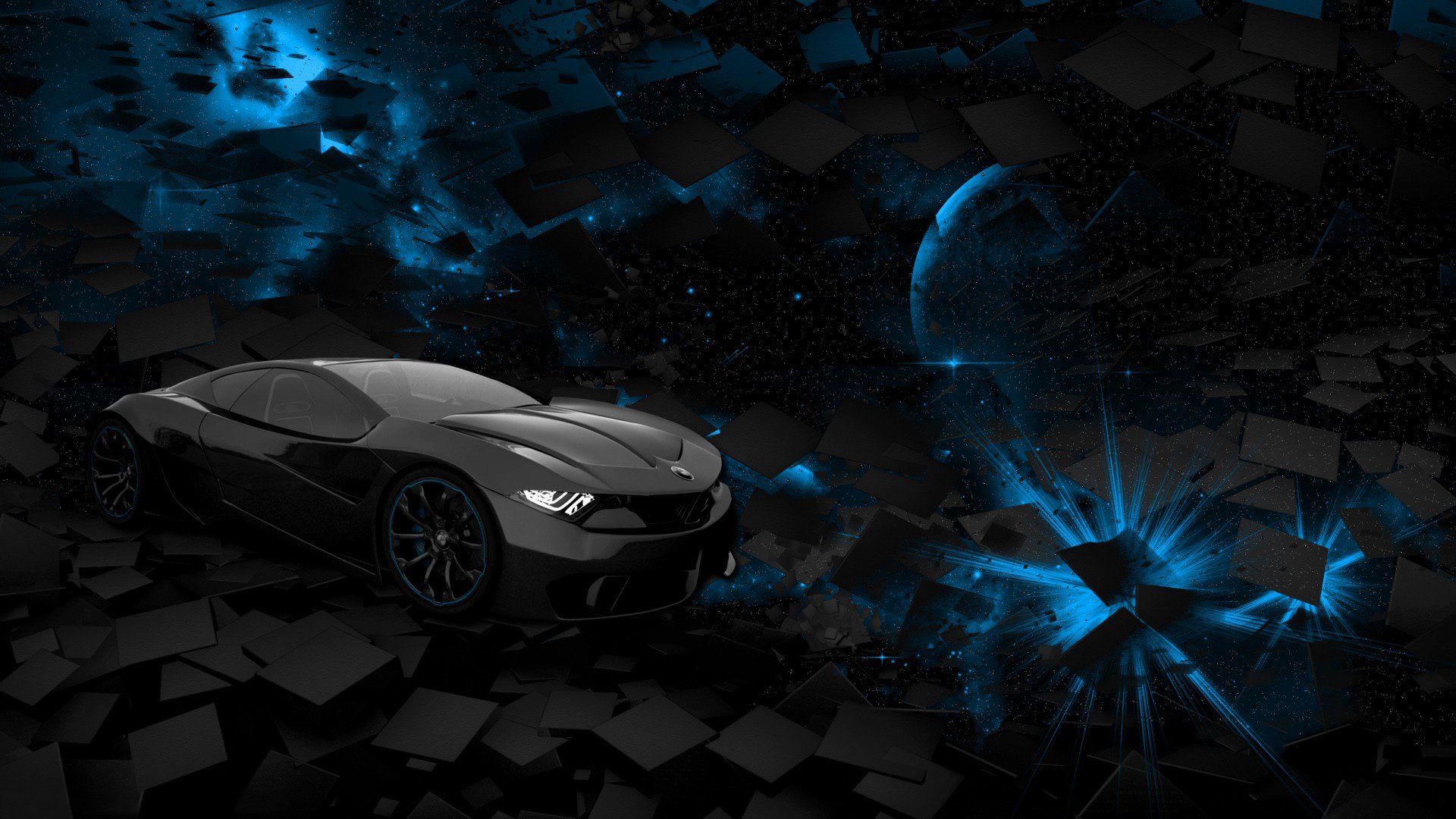 Темный автомобиль темный фон
