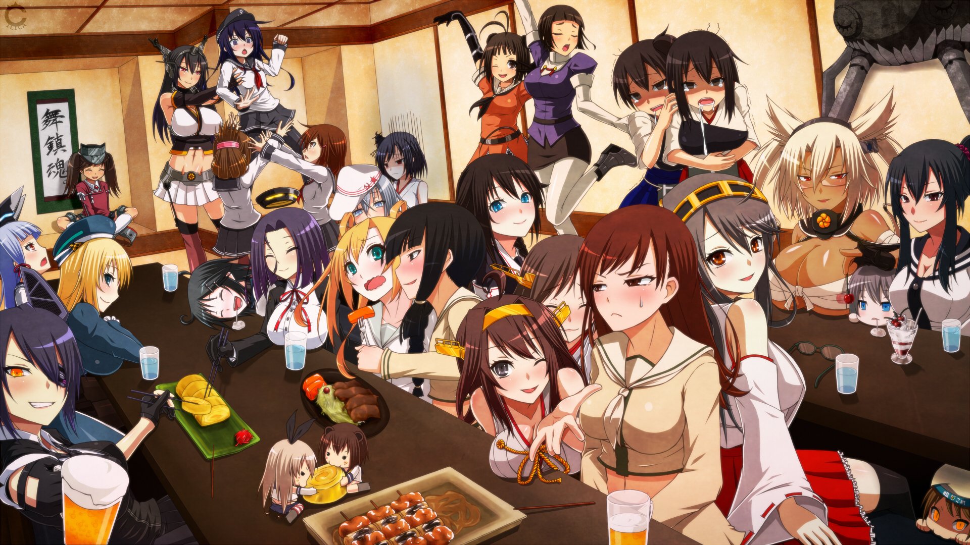 kantai коллекция shimakaze эсминец kongou корабль харуна линкор atago тяжелый крейсер горе - класса авианосец tenryuu легкий крейсер хибики эсминец нагато корабль кага авианосец tatsuta легкий крейсер