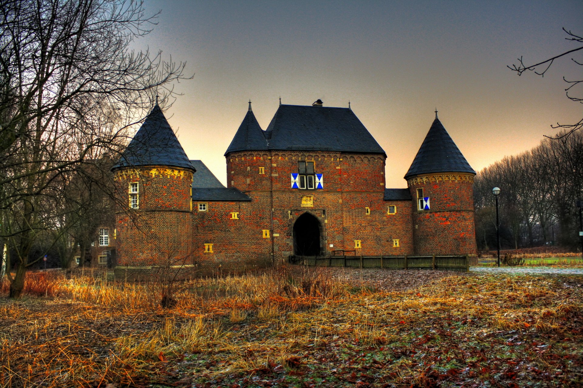 замок германия осень бург vondern кирпичный hdr город фото