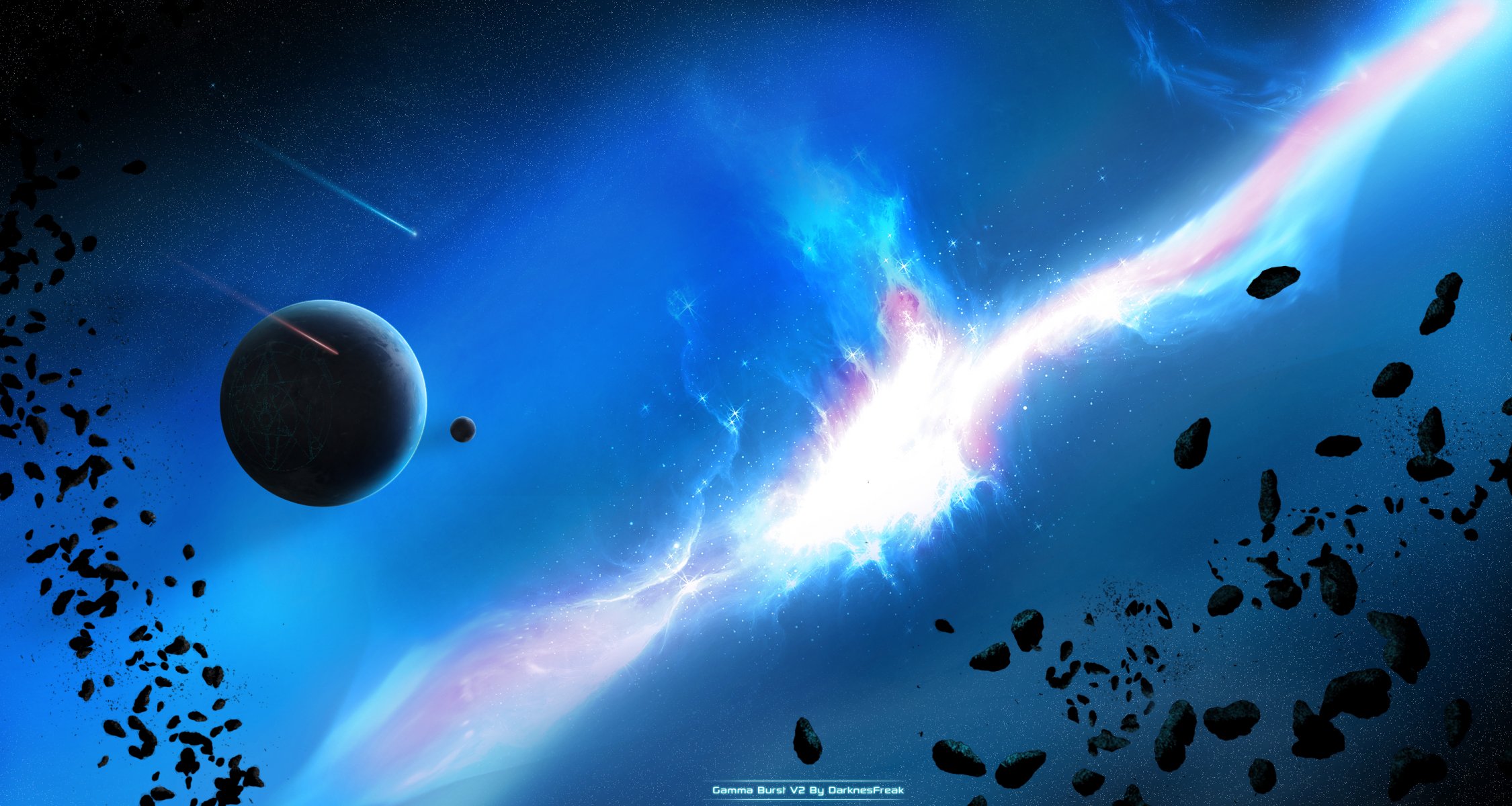 астероиды звезды планета луна свечение