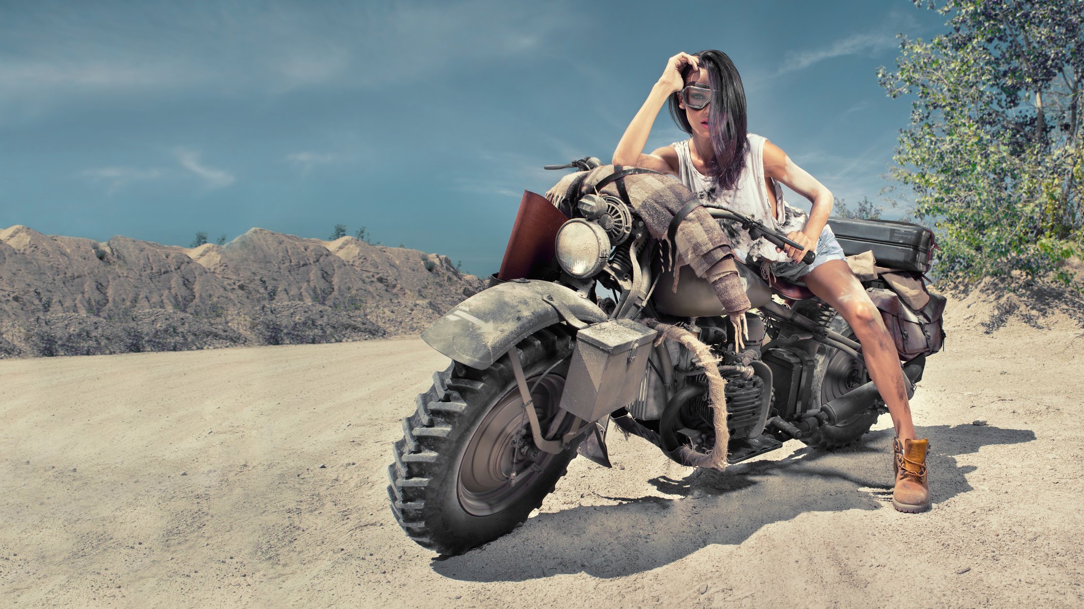 Harley Davidson чоппер постапокалиптичный