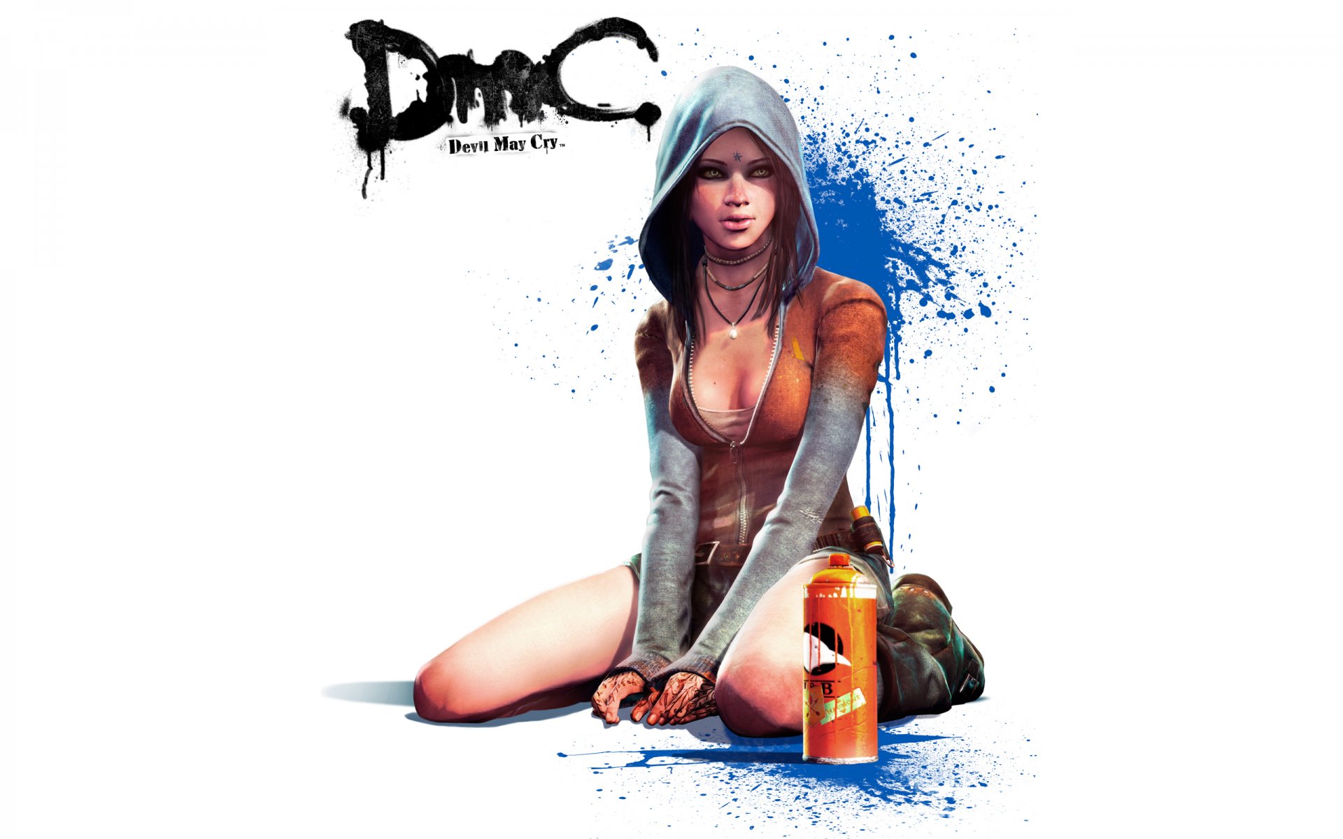 dmc devil may cry 5 kat кэт капюшон баллончик краска девушка татуировка