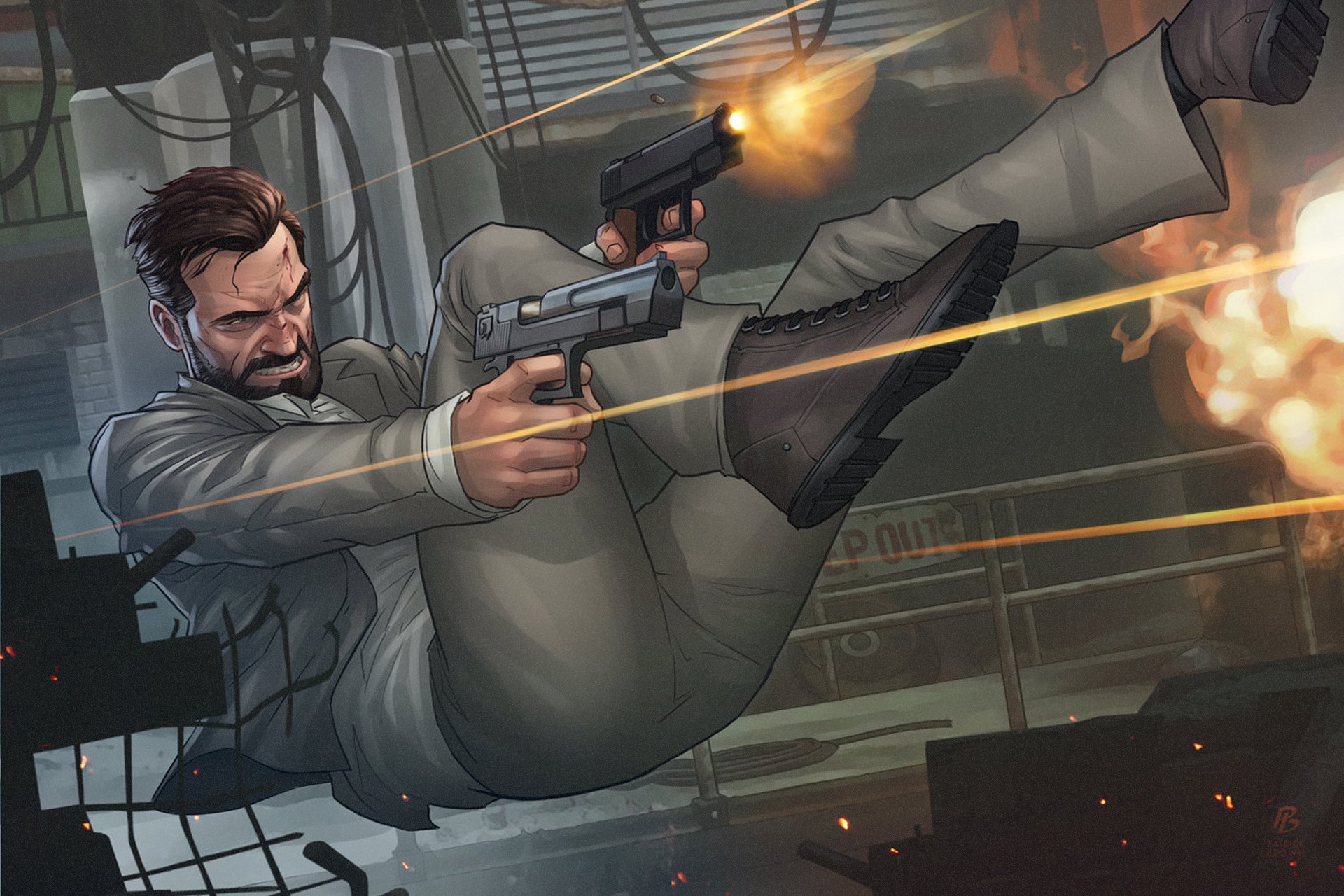 max payne 3 макс пэйн мужик оружие пистолеты патрик браун
