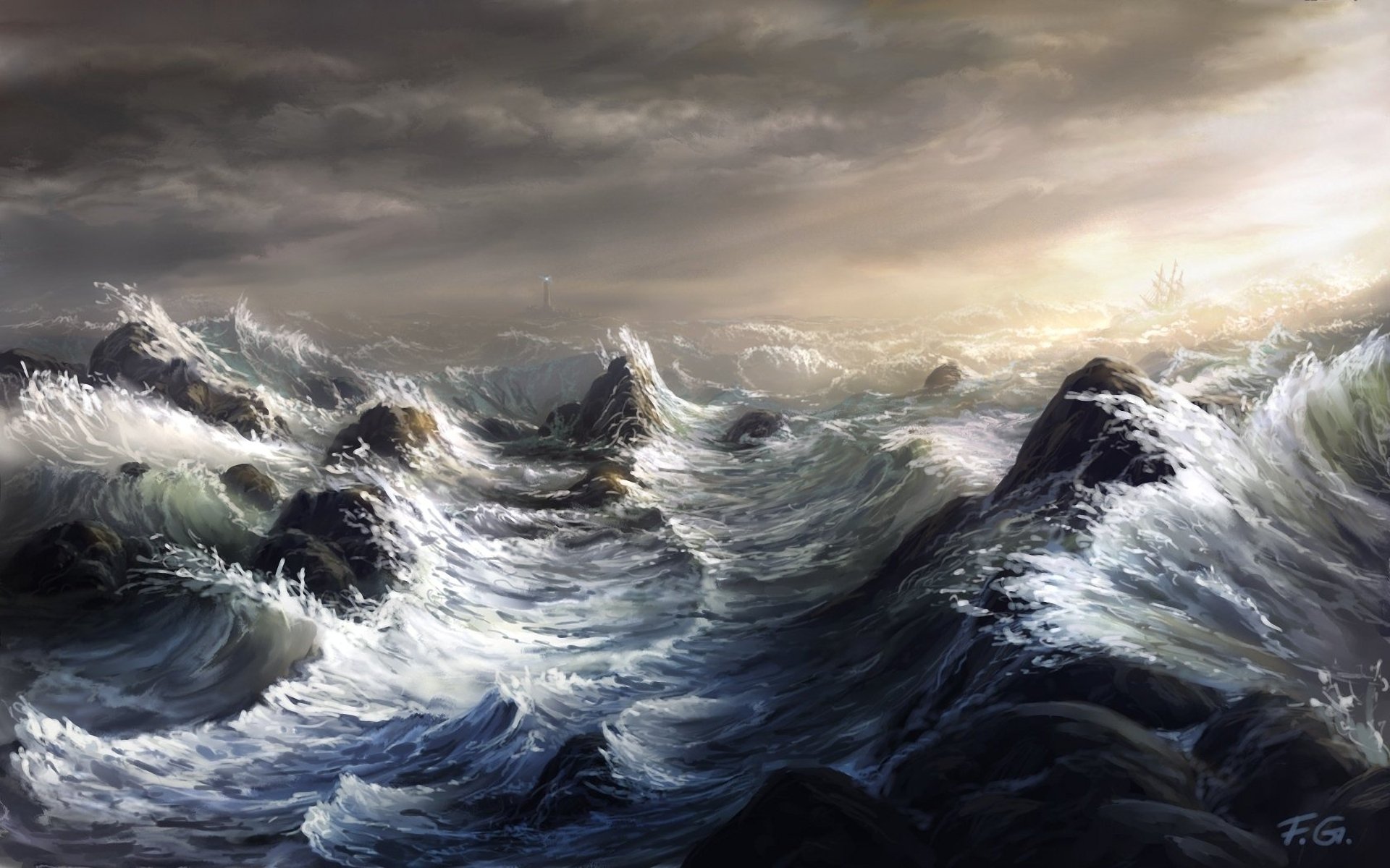 Стоимость шторм. Девятый вал картина Айвазовского. Энди Симмонс пейзаж море шторм. Шторм Энди Симмонс 2007 художник.